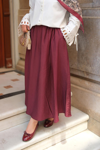 Krışık Kloş Etek Bordo