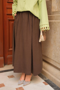 Krışık Kloş Etek Kahverengi