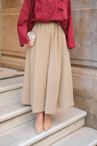 Krışık Kloş Etek Krem