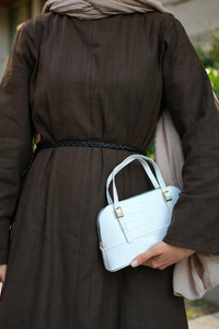 Krokanlı Çanta Beyaz