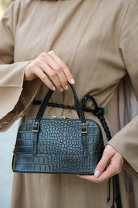 Krokanlı Çanta Siyah