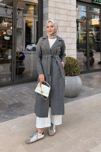 Kruvaze Kaşe Trenç Antrasit