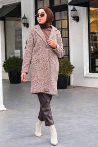 Kruvaze Yaka Buklet Kaban  Kahverengi