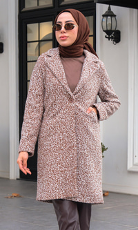 Kruvaze Yaka Buklet Kaban  Kahverengi