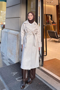 Kruvaze Yaka Kaşe Kaban Taş