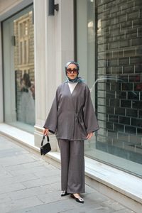 Kruvaze Yaka Takım Antrasit