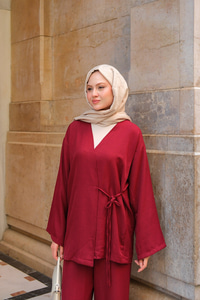 Kruvaze Yaka Takım Bordo