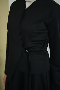 Kruvaze Yaka Takım Siyah