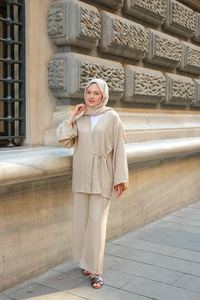 Kruvaze Yaka Takım Vizon