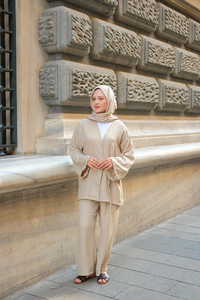 Kruvaze Yaka Takım Vizon