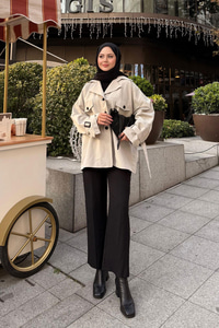 Kruvaze Yaka Trenç Taş