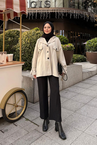 Kruvaze Yaka Trenç Taş