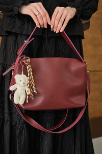 Küçük Ayıcık Ve Püskül Detay Çanta Bordo