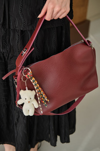 Küçük Ayıcık Ve Püskül Detay Çanta Bordo