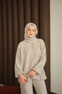 Küçük Boncuk Detaylı İkili Takım Gümüş