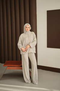 Küçük Boncuk Detaylı İkili Takım Gümüş