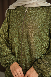 Küçük Boncuk Detaylı İkili Takım Yeşil