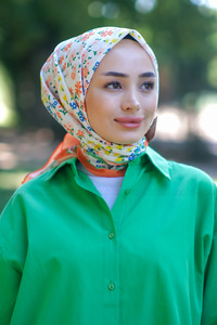 Uygun Fiyatlı KUCUK PAPATYA DESEN ESARP  TURUNCU | Loccomoda.com 