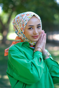 Uygun Fiyatlı KUCUK PAPATYA DESEN ESARP  TURUNCU | Loccomoda.com 