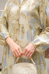 Kum Taşı Desenli Elbise Taş