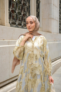 Kum Taşı Desenli Elbise Taş