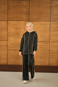 Kup Detay Biyeli Takım Siyah