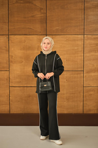 Kup Detay Biyeli Takım Siyah