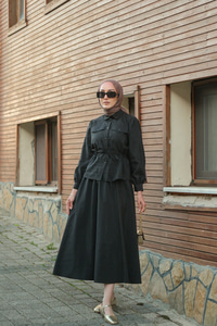 Kupra Tüneli Etekli Takım Siyah