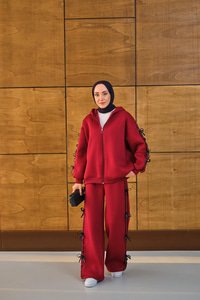 Kurdale Detaylı Takım Bordo