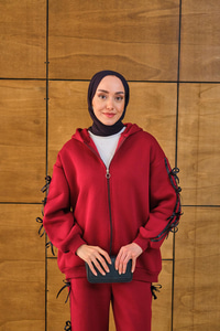 Kurdale Detaylı Takım Bordo