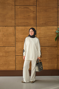 Kurdele Detay İkili Takım Beyaz