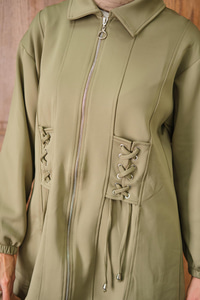 Kuş Gözü Detaylı Takım Fıstık Yeşil