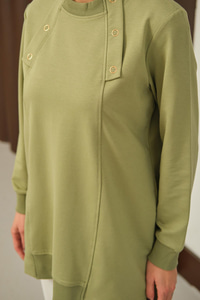 Kuş Gözü Detaylı Tunik Yeşil