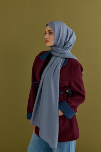 Lap Desen Şal Gök Mavi