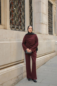 Lastik Detay İkili Takım Bordo