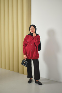 LCC Taş Detay Bisiket Yaka Sweat Bordo