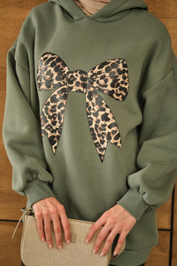 Leopar Kurdele Detaylı Sweat Yeşil