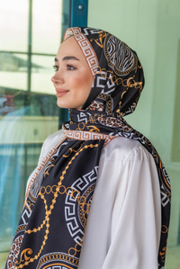 Uygun Fiyatlı LEOPAR ZINCIR DESEN SAL HARDAL | Loccomoda.com 