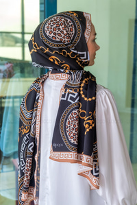 Uygun Fiyatlı LEOPAR ZINCIR DESEN SAL HARDAL | Loccomoda.com 