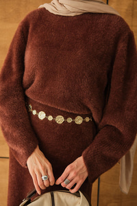 Lotus Etekli Takım Kahverengi