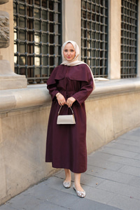 Lovise Rüzgarlık Elbise Bordo