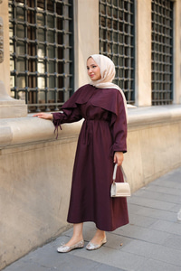 Lovise Rüzgarlık Elbise Bordo