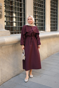 Lovise Rüzgarlık Elbise Bordo