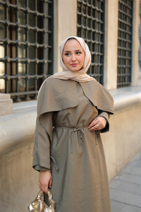 Lovise Rüzgarlık Elbise Fıstık Yeşil