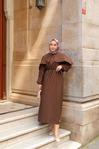 Lovise Rüzgarlık Elbise Kahverengi