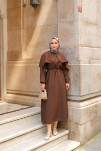 Lovise Rüzgarlık Elbise Kahverengi