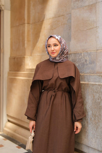 Lovise Rüzgarlık Elbise Kahverengi