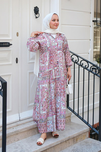 Luisida Desenli Elbise Lila