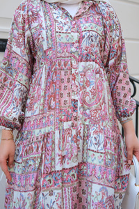 Luisida Desenli Elbise Lila