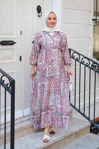 Luisida Desenli Elbise Lila